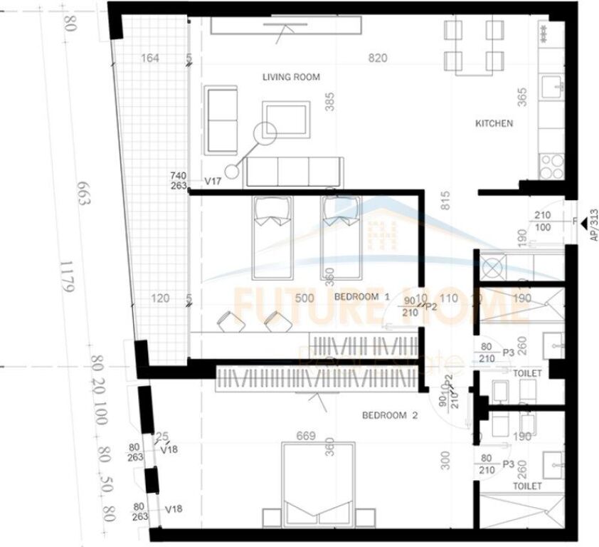Shitet, Apartament 2+1+2, Sauk " Grow Green ", Tiranë.