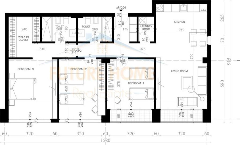 Shitet, Apartament 3+1+2+Depo, Sauk " Grow Green ", Tiranë.