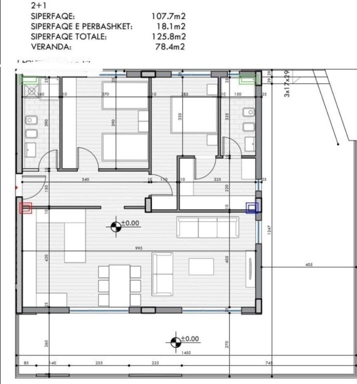 Apartament 2+1+2+2 Poste Parkimi Ne Shitje Ne Sauk  ID 5509