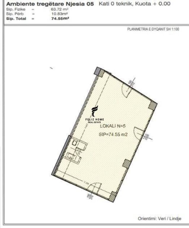 SHOP FOR SALE 75 M2 YZBERISHT 40,000,000 LEK FH-92213