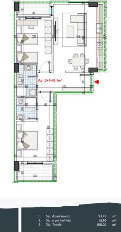 Apartament 2+1+2 Ne Shitje Ne Paskuqan ID 5517