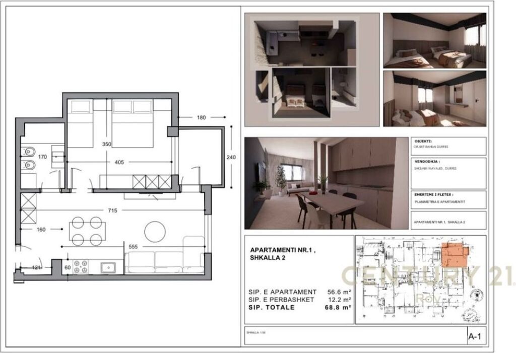 EKSKLUZIVE ! SHITET APARTAMENT 1+1 TEK SHKEMBI I KAVAJES !