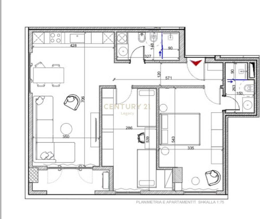 Apartament 2+1+2 për Shitje në Splendor Residence, Porcelan