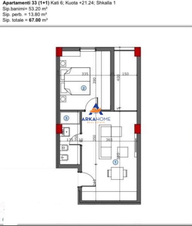 FOR SALE APARTMENT 1+1 "ZHEGU STREET" 120,000 EURO