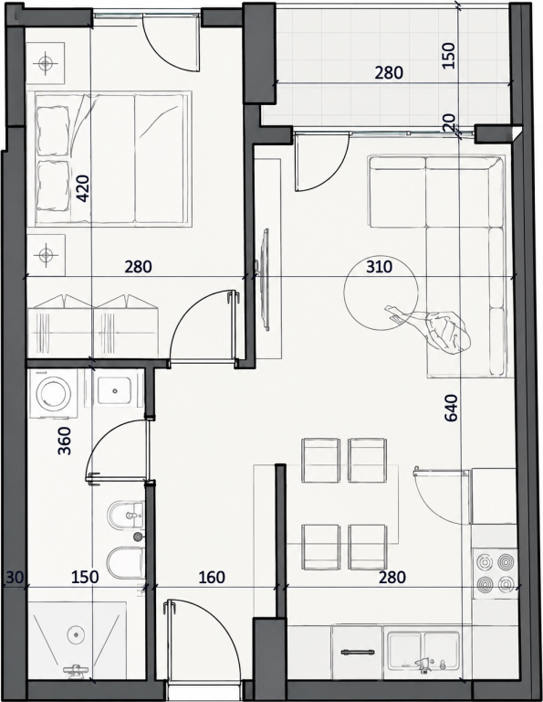 Apartment 1+1 for Sale Opportunity - Kamëz, Near the Municipality