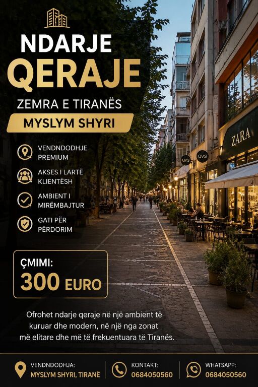 🏢 RENTAL SHARING – OFFICE 📢 WE ARE LOOKING FOR A PERSON FOR RENTAL SHARING! 🏢 Furnished office in Myslym Shyri, Tirana. ✨ Suitable environment for professional activity and collaboration. 💰 Rent: 300 € 📍 Myslym Shyri, Tirana 📞 For more information:  📩 Contact us for details!