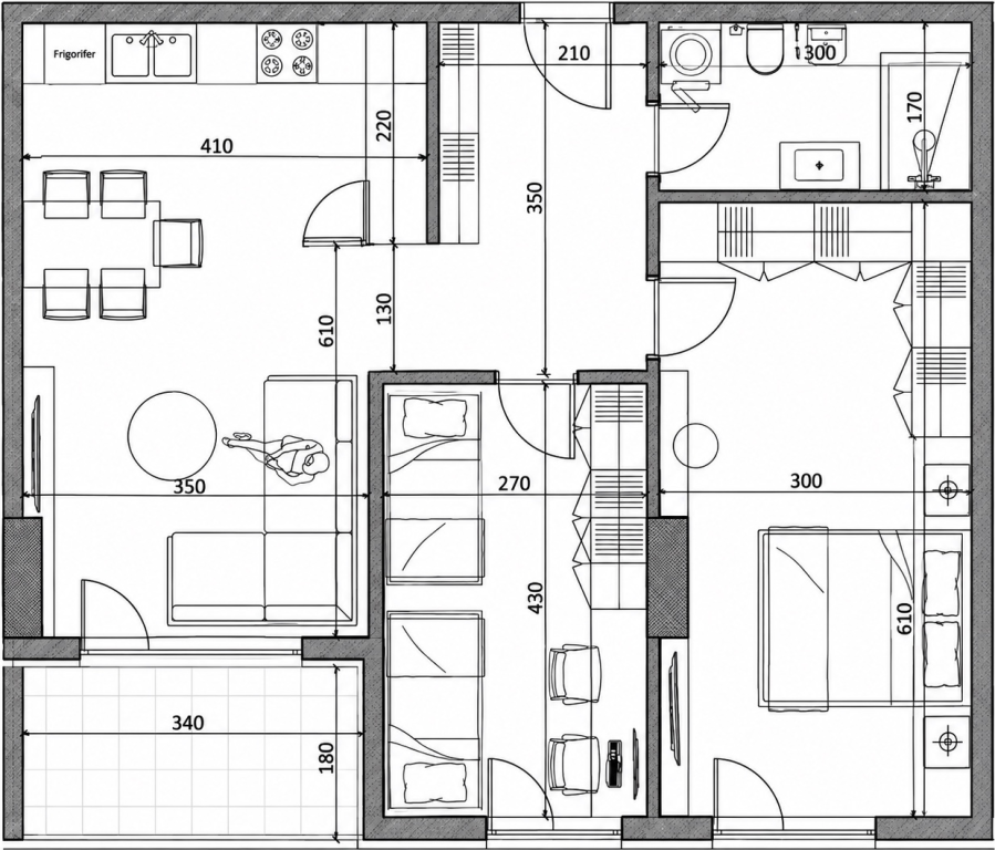Shitet Apartament 2+1 - Kamez, Bashkia Kamez