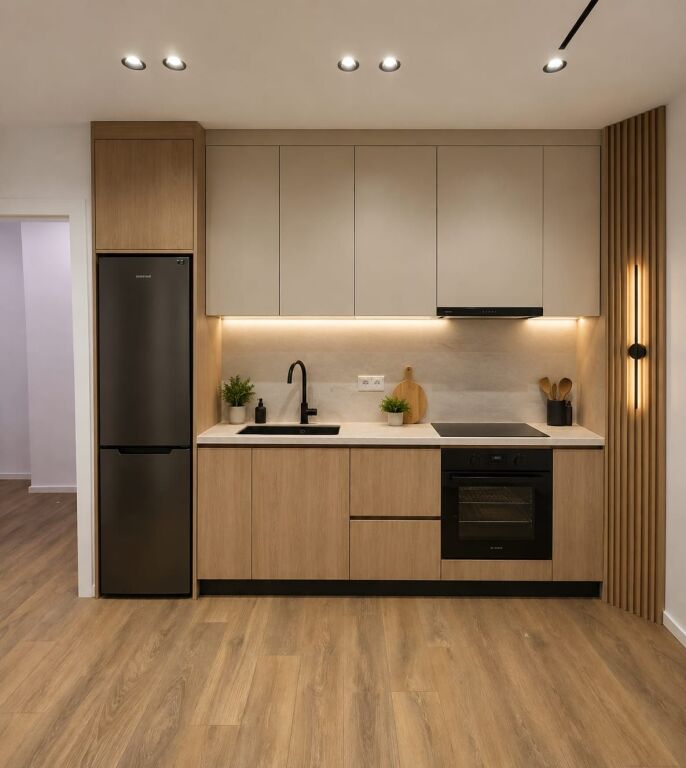 Apartment 1+1 for rent at 21 Dhjetori, near Bar Oslo, Kavaja Street, Muhamet Gjollesha Street.