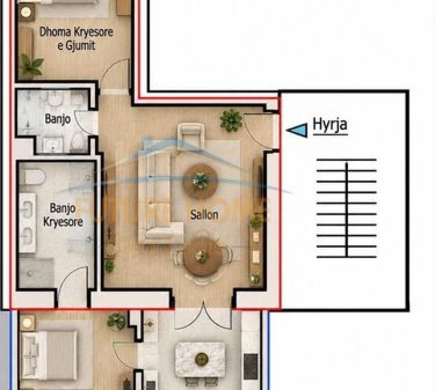 Shitet, Apartament 2+1+2, Bllok