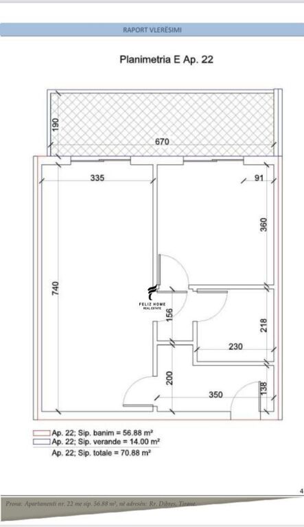 SHITET APARTAMENT 1+1 RRUGA E DIBRES 155.000 EURO FH-92652
