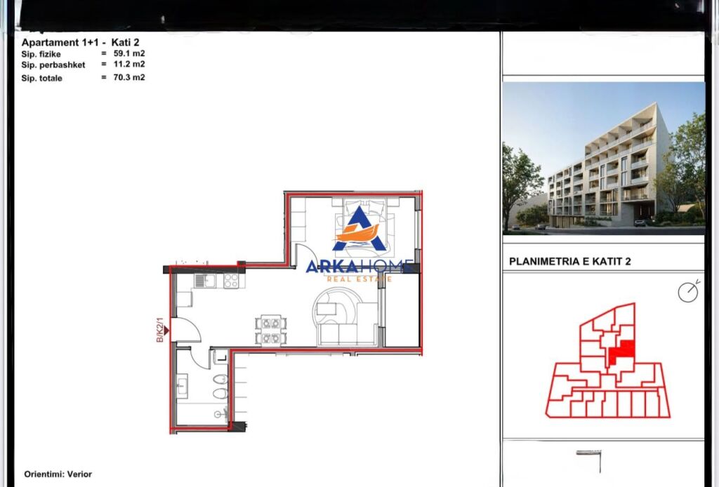 OKAZION!!!SHITET APARTAMENT 1+1+BALLKON "KOMPLEKSI ALUNA 5, PASKUQAN" 70.300 EURO