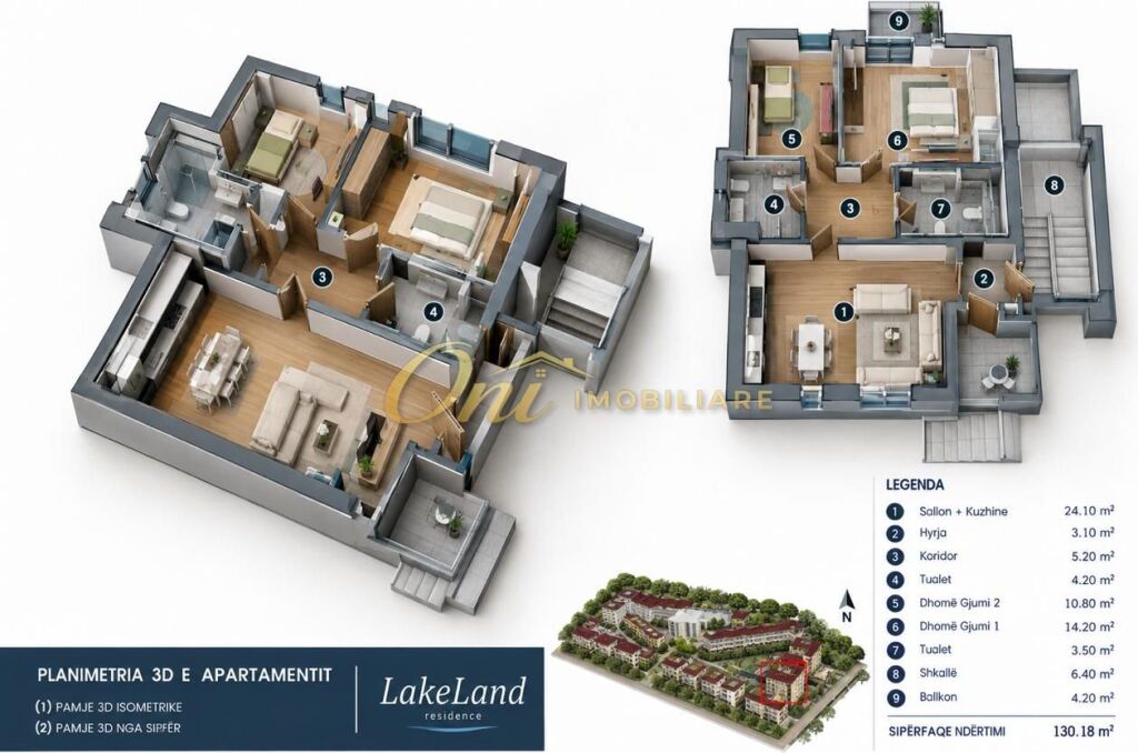FARKE, SHITET APARTAMENT 2+1+2
