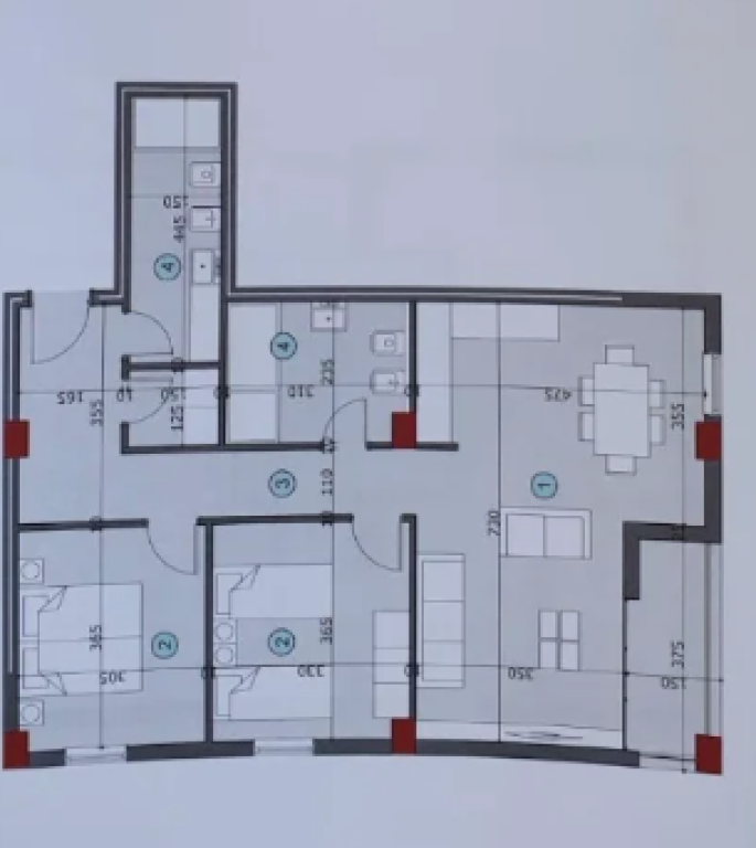 Appartamento 2+1+2 in vendita presso Evergreen Residence, Via Ali Demi, vicino all'ex prigione femminile.
