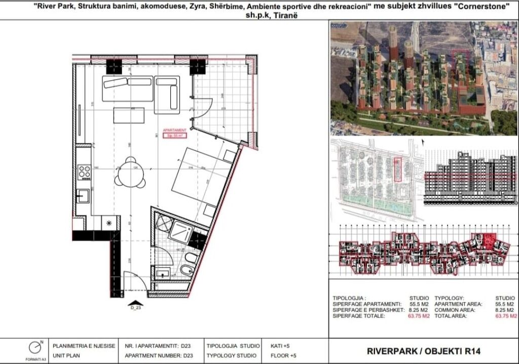 Shitet, Apartament 1+1, Unaza e Re.