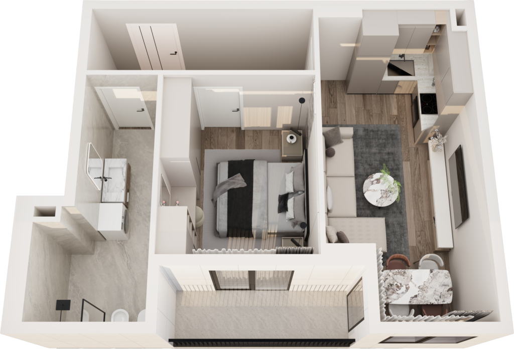 Shesim apartament 1+1 në rezidencën Phoenix – Yzberish