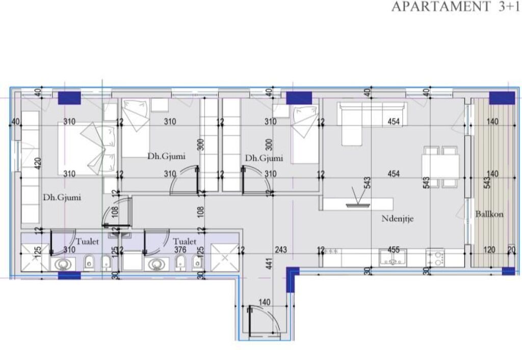 Apartament 3+1+2 per shitje, Tirana Entry II.