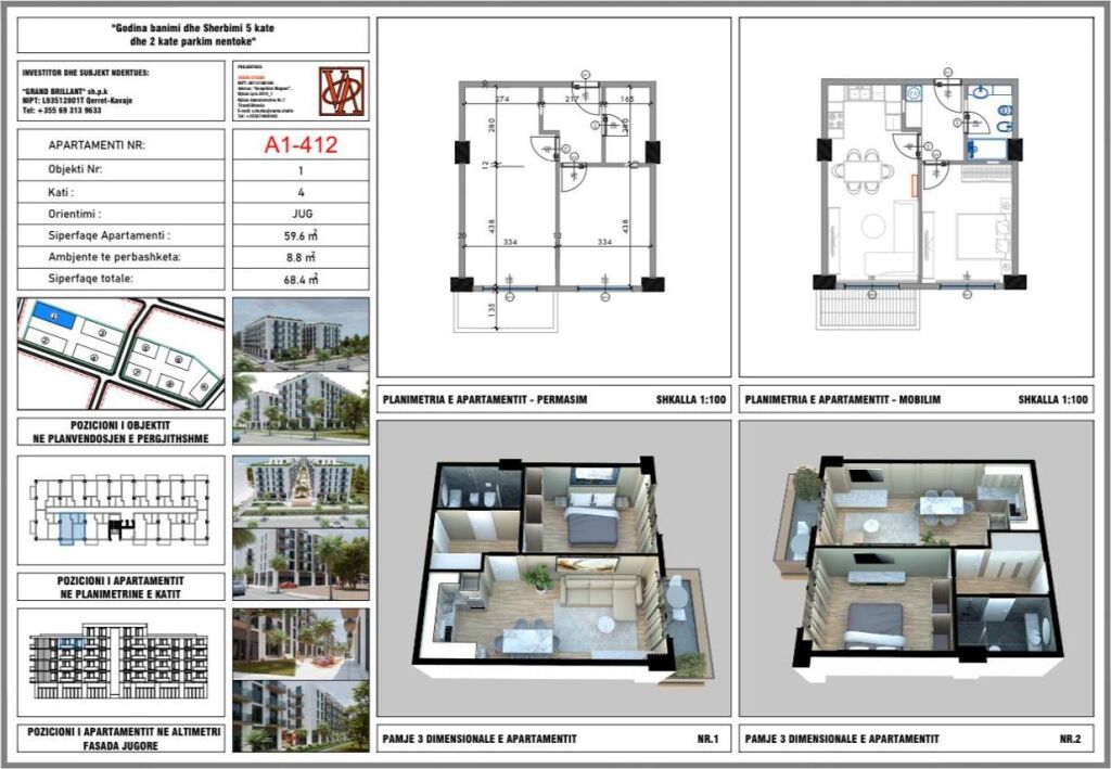 Apartamente Moderne në Shitje në Palm Paradise, Qerret 68.4m2