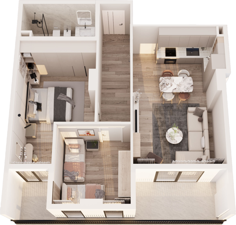 Shesim apartament 2+1 në rezidencën Phoenix – Yzberish
