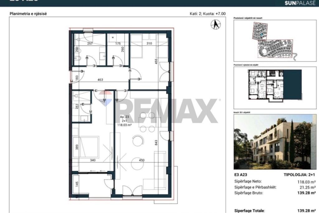 FOR SALE APARTMENT 2+1 IN SUN PALASE