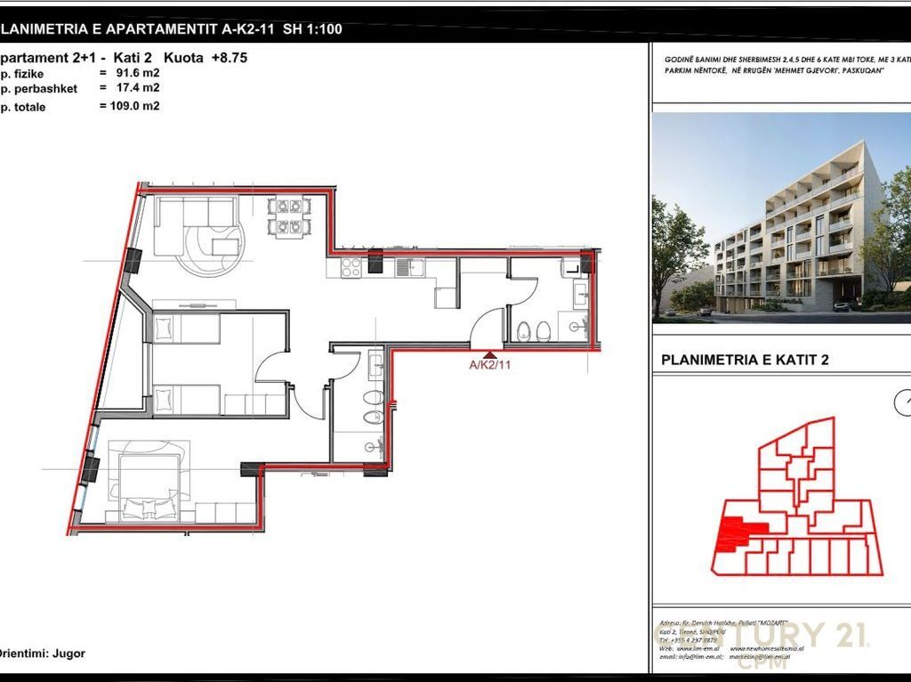 ALUNA 5 PASKUQAN SHESIM APARTAMENT 2+1+2 ME CMIM 1000 € M² 109,000 €