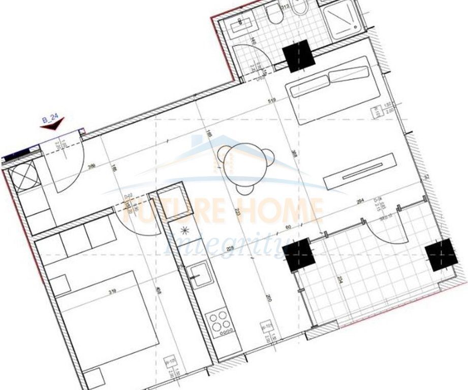 Shitet,Apartament 1+1+Post Parkimi, River Park Residence, Tiranë.
