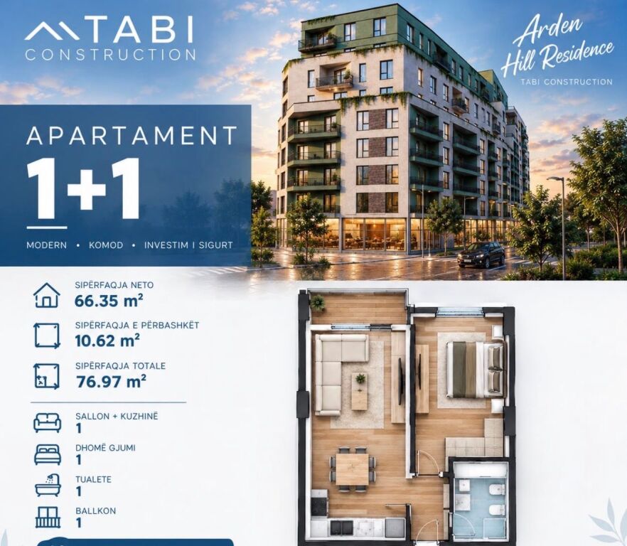 VENDESI APPARTAMENTO 1+1 ARDEN HILL -PASKUQAN