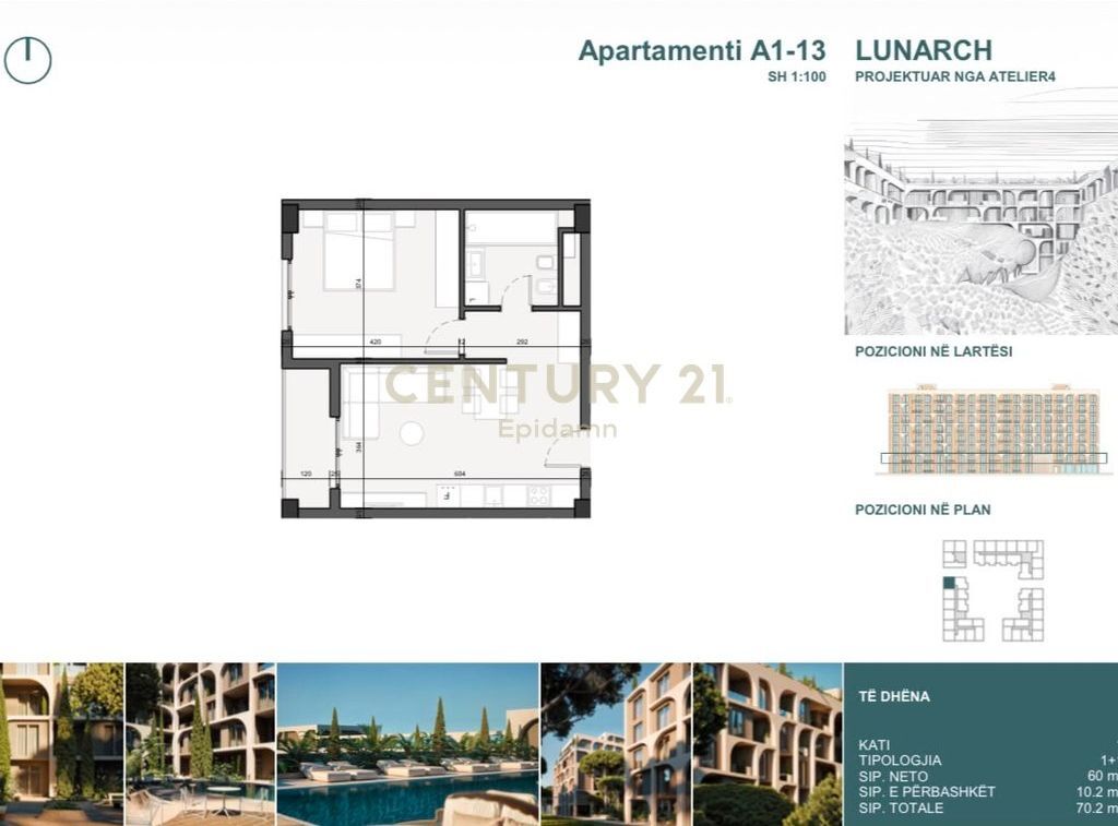 EKSKLUZIVE ! Apartament 1+1 për shitje në Lunarch Residence Mali i Robit !