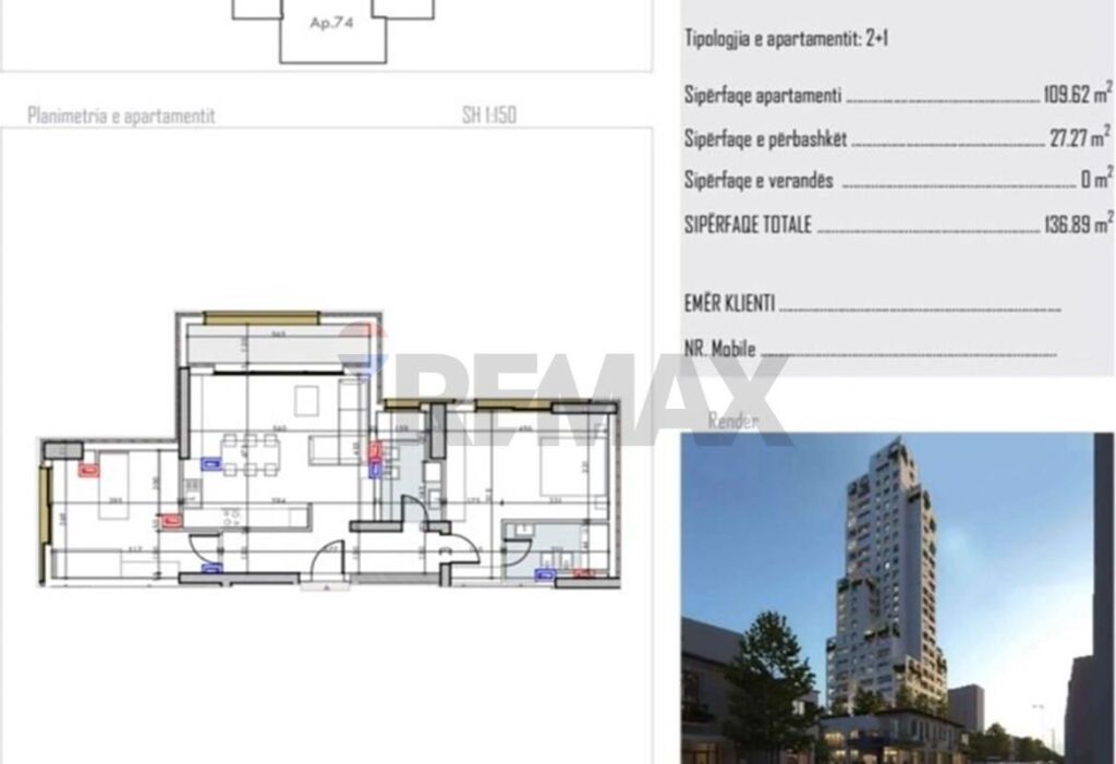 APARTAMENT 2+1+2 PAZARI I RI