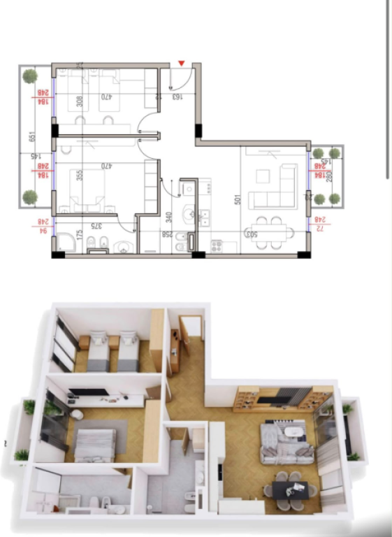 SHITET APARTAMENT 2+1 118 m² | TIRANA CIELO – PRANË TEG