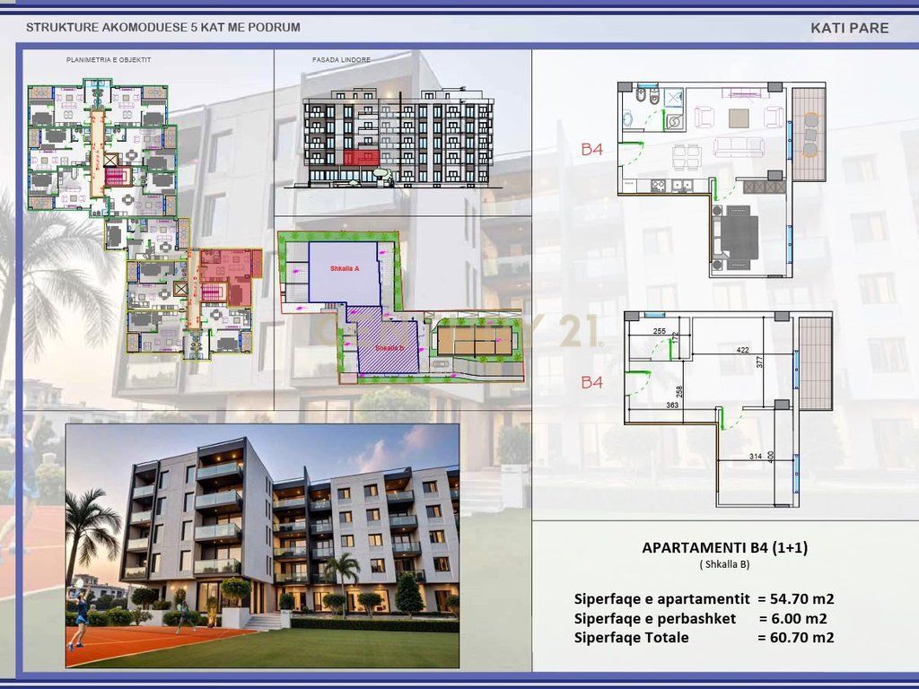 FOR SALE APARTMENT 1+1 AT TENIS PARK RESIDENCE IN GOLEM 150M FROM THE SEA !