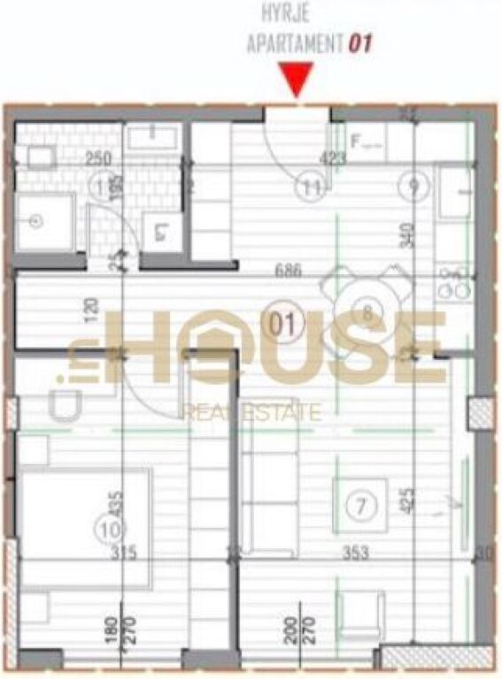 APARTAMENT 1+1 + VERANDE NE SHITJE TE LIQENI I THATE