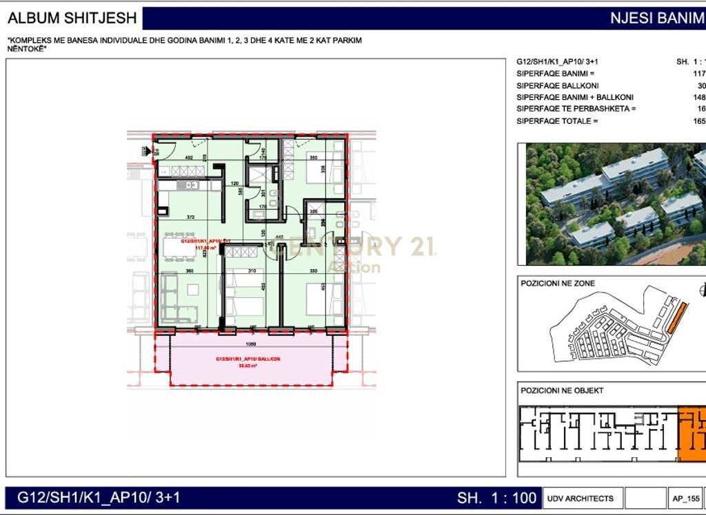 FARKA FRONT LAKE RESIDENCE Apartament 3+2 Në Shitje në Liqeni i Farkës, Tiranë - 300,243€ | 165.15 m²