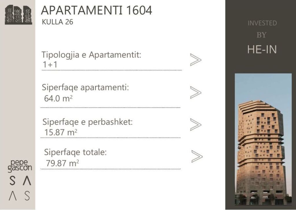Appartamento 1+1 In Vendita a Ish Dogana, Tirana - 145,204€ | 79.87 m² 145,204 €