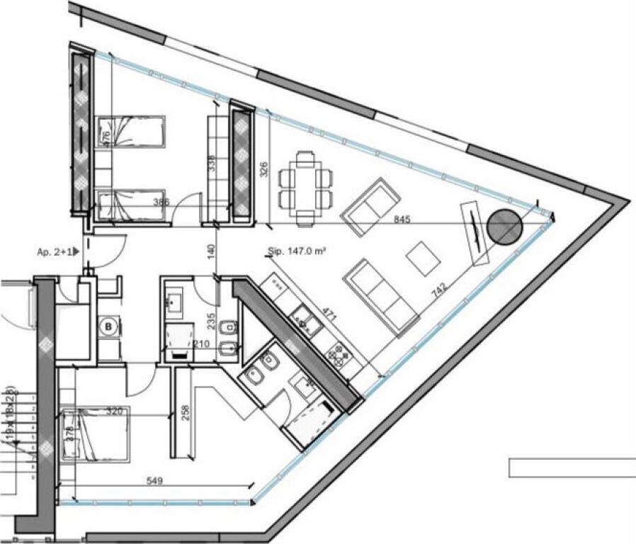 Apartament 2+1 per shitje tek Tirana Tower Residence tek Oxhaku.