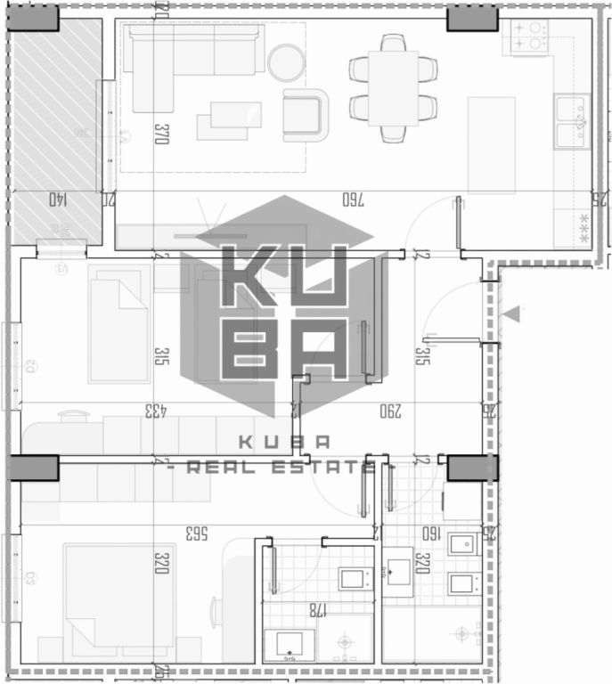Apartment 2+1+2 for Sale at "British Residence" near completion, behind the "Lidhja e Prizrenit" School in 📍Paskuqan. 119 million lek