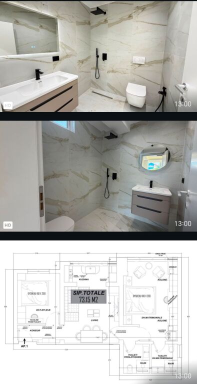 • Apartament 2+1+2 në shitje te Rruga Muhamet Gjollesha