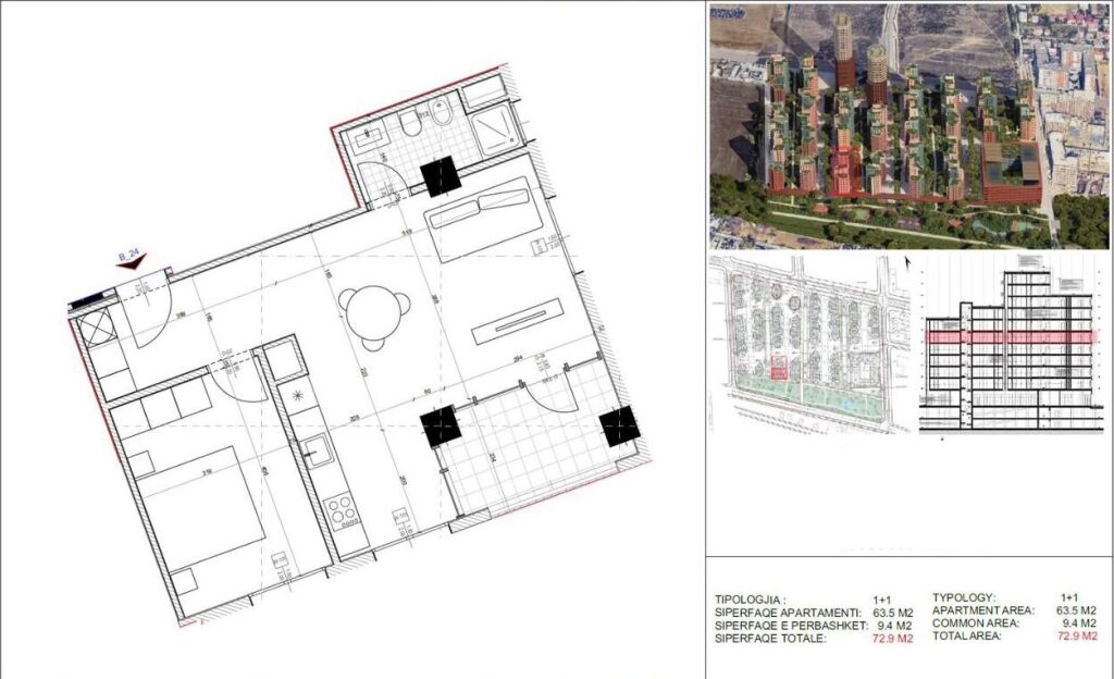 In Vendita: Appartamento 1+1 + Balcone &amp; 1 Posto Auto (73m2)📍ASTIR - RiverPark Res. (€93.000) Planimetria Super Funzionale | 1.100€/m2