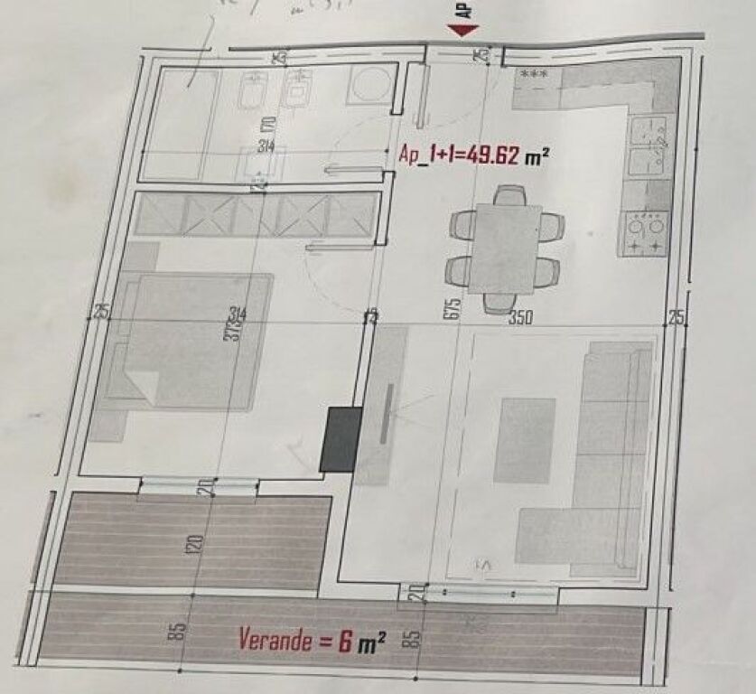 APARTAMENT 1+1 NE SHITJE NE PASKUQAN