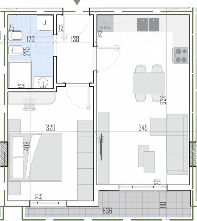 Shitet Apartament 1+1 - Bathore, Green Residence