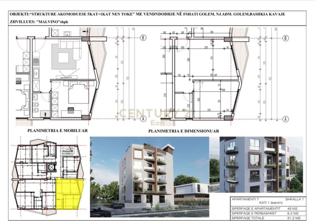 SHITET APARTAMENT 1+1 NE MALIN E ROBIT !