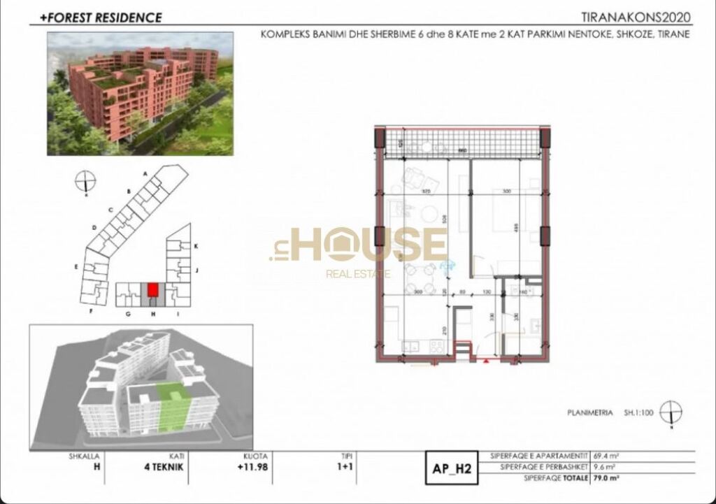 APARTAMENT 1+1 NE SHITJE TE FOREST RESIDENCE