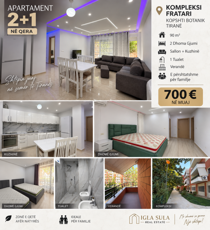Apartment 2+1 for rent in the Fratari Complex, Botanical Garden area.