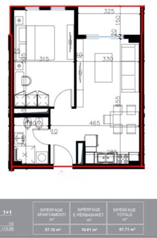 Apartament 1+1 Ne Shitje Te Univers City ID 5589