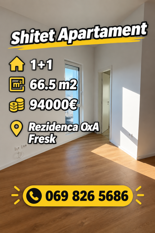 Shitet apartament 1+1, Rezidenca Oxa, Fresk