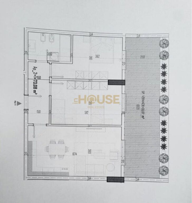 APARTAMENT 2+1+VERANDE NE SHITJE NE PASKUQAN
