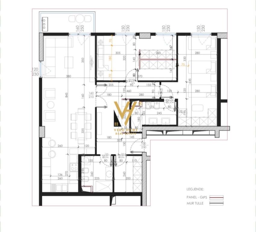 VENDESI APPARTAMENTO 3+1+2+BLK PRESSO L'EX CAMPO DI AVIAZIONE, TURDIU 25.750.000 LEKE