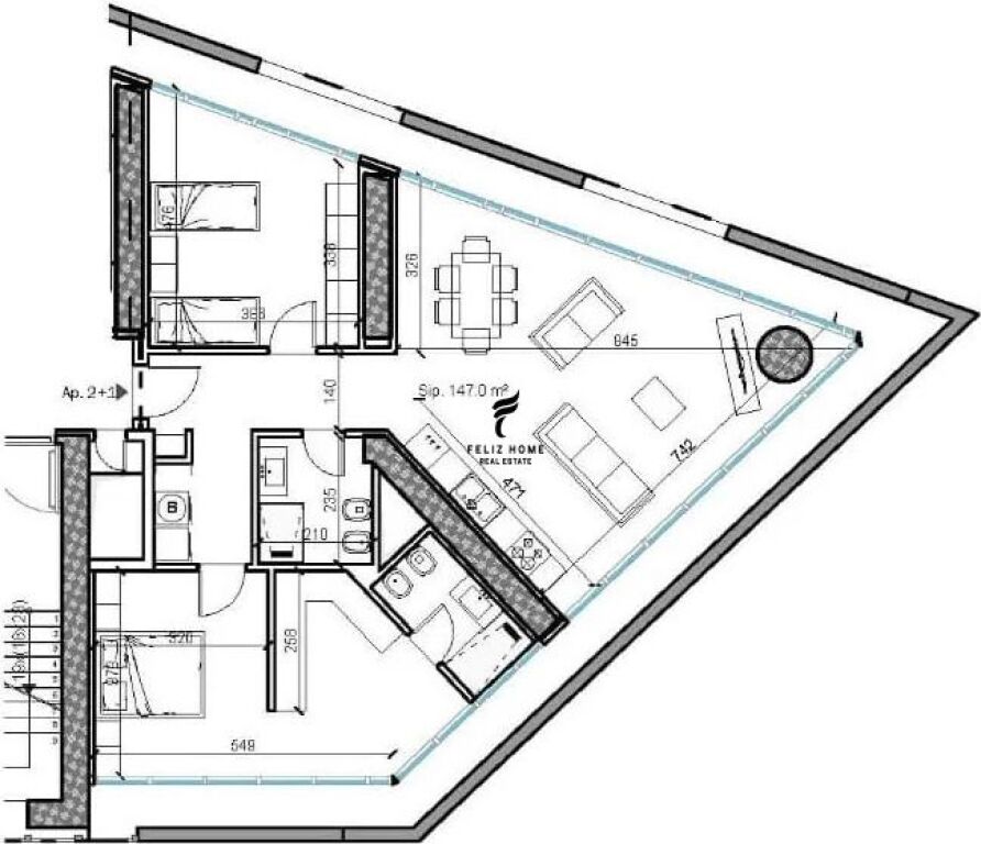 FOR SALE APARTMENT 2+1+2 XHAMLLIK 350,000 EURO FH-94053