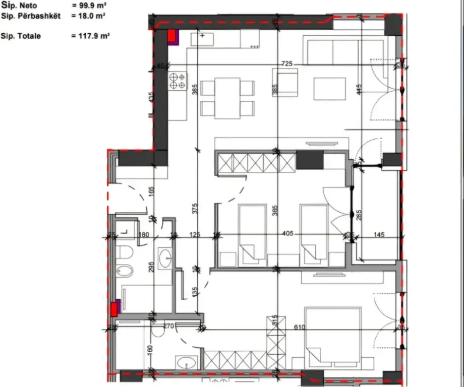 Shitet apartament 2+1+2 tek Brryli , Rruga Bardhyl .
