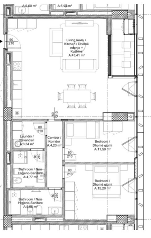 Appartamento 2+1 in vendita presso Lion 3 Residence al Bulevardi i Ri.