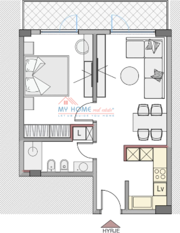 Apartment 1+1 for Sale Former Bus Park in Tirana
